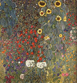 Gustav Klimt : Farm Garden with Sunflowers II